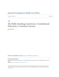 The Public Smoking Controversy: Constitutional Protection v