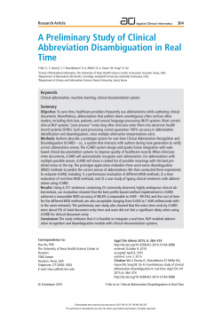 A Preliminary Study of Clinical Abbreviation