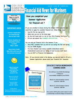 Have you completed your Summer Application for financial aid ?