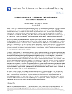 Beyond Its Realistic Needs - Institute for Science and International