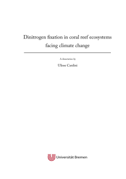 Dinitrogen fixation in coral reef ecosystems facing - E