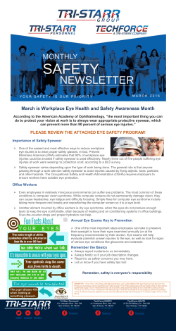 March is Workplace Eye Health and Safety Awareness Month