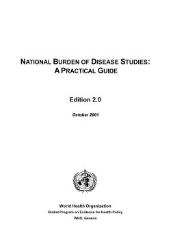 National Burden of Disease Manual