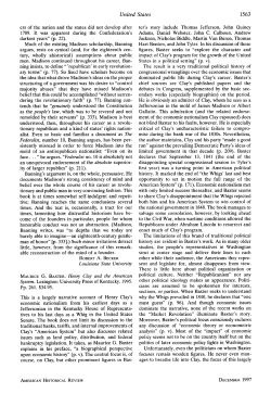 Maurice G. Baxter. Henry Clay and the American System. Lexington