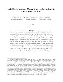 Self-Selection and Comparative Advantage in Social Interactions&lowast;