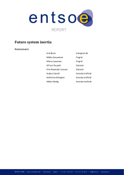 Nordic report Future system inertia - entso-e