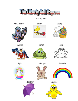 Spring 2012 Mrs. Berry Jamie Abby Austin Sarah Elle Tyler Morgan