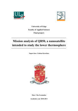 Mission analysis of QB50, a nanosatellite intended to