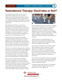 Testosterone Therapy: Good Idea or Not?
