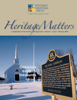 Ontario`s eastern treasures, February 2009