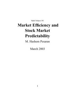 Market Efficiency and Stock Market Predictability