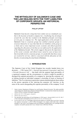 The Mythology of Salomon`s Case and the Law Dealing with the Tort