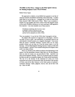 Images as the Holy Spirit`s Device for Making Scripture God`s Word