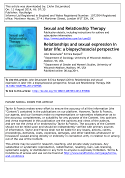 Relationships and sexual expression in later life: a biopsychosocial