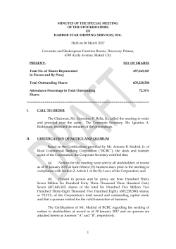 Draft Minutes of Special Stockholders` Meeting 2017