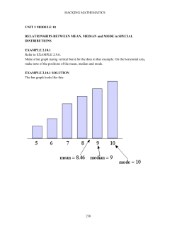 HACKING MATHEMATICS 236 UNIT 2 MODULE 10