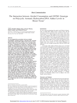 The Interaction between Alcohol Consumption and GSTM1