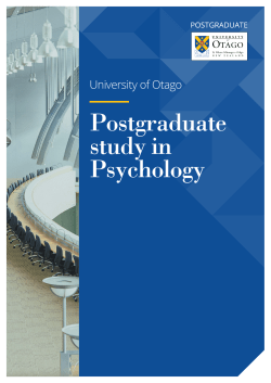 Postgraduate study in Psychology