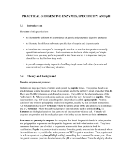 PRACTICAL 3: DIGESTIVE ENZYMES, SPECIFICITY AND pH