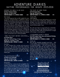 Special Daytime Performances for Groups