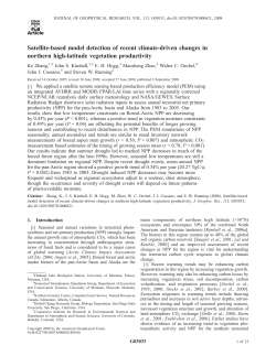 Satellite-based model detection of recent climate-driven