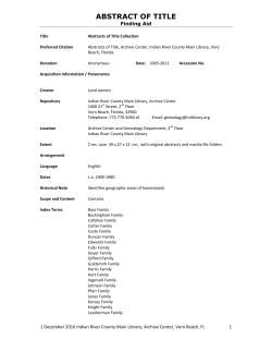 abstract of title - Indian River County Library System