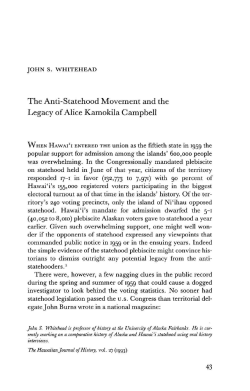 The Anti-Statehood Movement and the Legacy of Alice