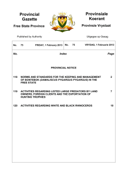 Norms and standards for the keeping and management of Bontebok