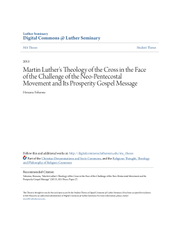 Martin Luther`s Theology of the Cross in the Face of the Challenge of