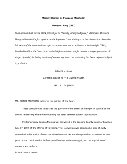 Majority Opinion by Thurgood Marshall in Mempa v. Rhay (1967) In