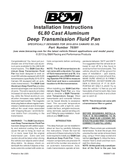 Installation Instructions 6L80 Cast Aluminum Deep Transmission