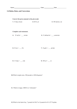 2-6 Ratios, Rates, and Conversions