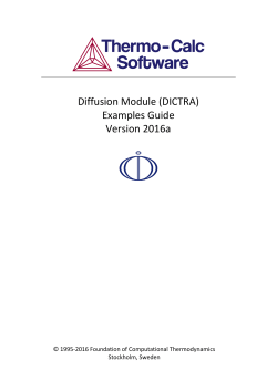 Diffusion Module (DICTRA) Examples Guide Version 2016a