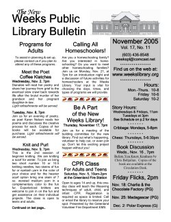 November 2005 - Weeks Public Library