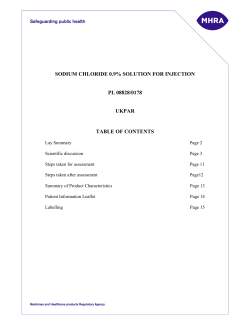 SODIUM CHLORIDE 0.9% SOLUTION FOR INJECTION PL 08828