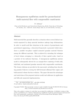 Homogeneous equilibrium model for geomechanical multi