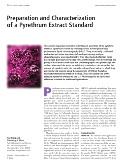 Preparation and Characterization of a Pyrethrum Extract Standard