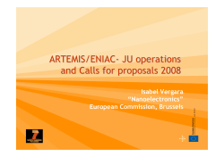 ARTEMIS/ENIAC- JU operations and Calls for proposals