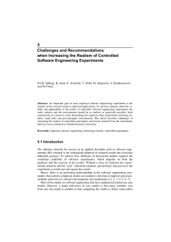 5 Software Engineering Experiments Challenges and