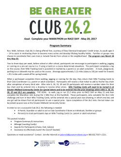 Goal: Complete your MARATHON on RACE DAY