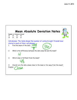 Mean Absolute Deviation Notes