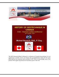 History of Geotechnique in Canada
