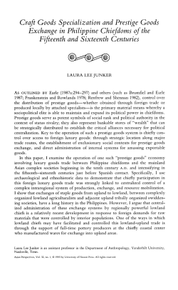 Craft Goods Specialization and Prestige Goods