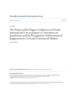 The Project of the Hague Conference on Private