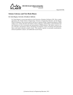 Science Literacy and Text Book Biases