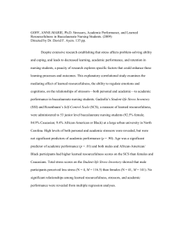 Stressors, academic performance, and learned resourcefulness in