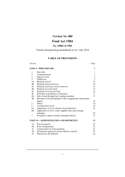 Food Act 1984