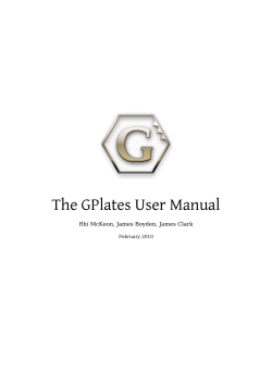 The GPlates User Manual