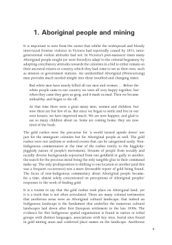 Aboriginal people and mining - ANU Press