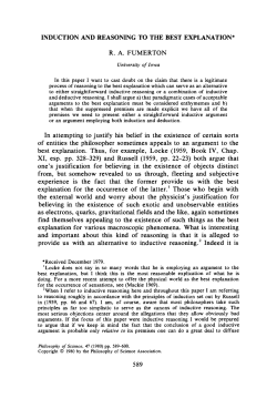 Induction and Reasoning to the Best Explanation